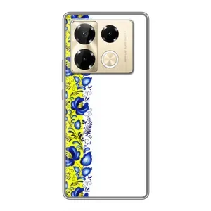Силиконовый Чехол на Infinix Note 40 Pro с картинкой Вышиванки (Желто-синяя вышиванка)