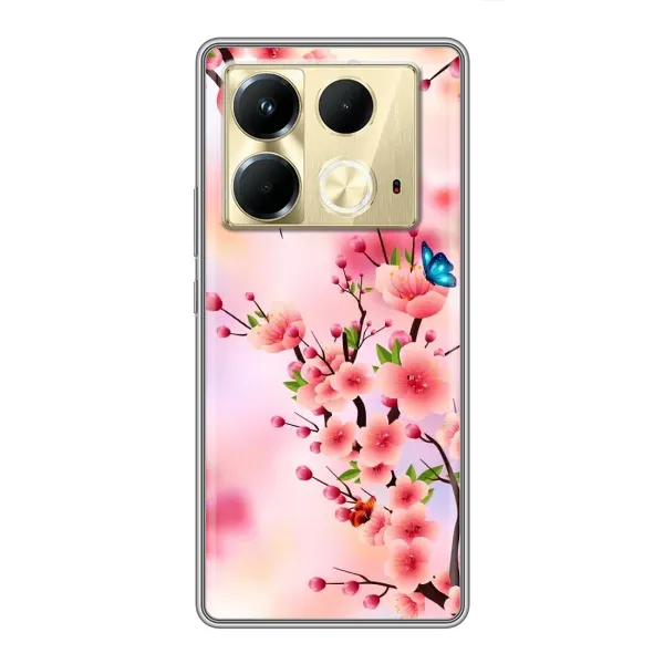 Чехол с рисунком «Бабочки на сакуре» для Infinix Note 40 Чехол с рисунком «Бабочки на сакуре» для Infinix Note 40