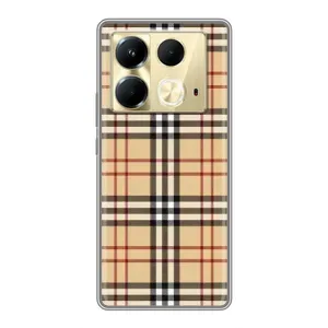 Чехол с Брендами одежды на Инфиникс Нот 40 (Burberry стиль)