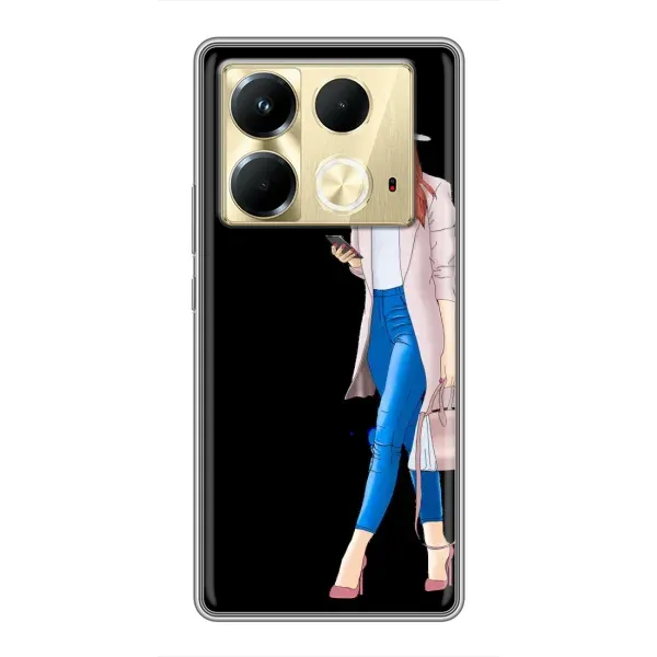 Чехол с рисунком «Девушка со смартфоном» для Infinix Note 40 Чехол с рисунком «Девушка со смартфоном» для Infinix Note 40