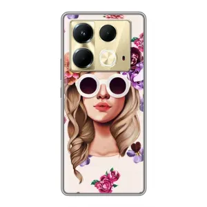 Чехол с картинкой Модные Девчонки Infinix Note 40 (Девушка в очках)