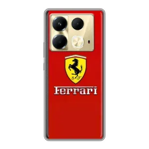 Силиконовый бампер с картинкой машины на Infinix Note 40 (Ferrari Logo)