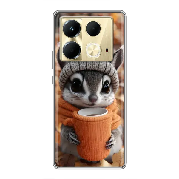 Чехол с рисунком «Грызунчик с кофе» для Infinix Note 40 Чехол с рисунком «Грызунчик с кофе» для Infinix Note 40