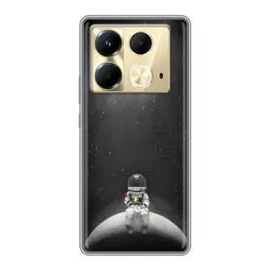 Силиконовый Чехол с принтом "Космонавты" на Infinix Note 40 (Космонавт романтик)