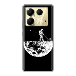 Силиконовый Чехол с принтом "Космонавты" на Infinix Note 40 (Космонавт)