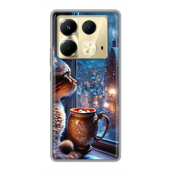 Чехол с рисунком «Кот новогодний» для Infinix Note 40 Чехол с рисунком «Кот новогодний» для Infinix Note 40