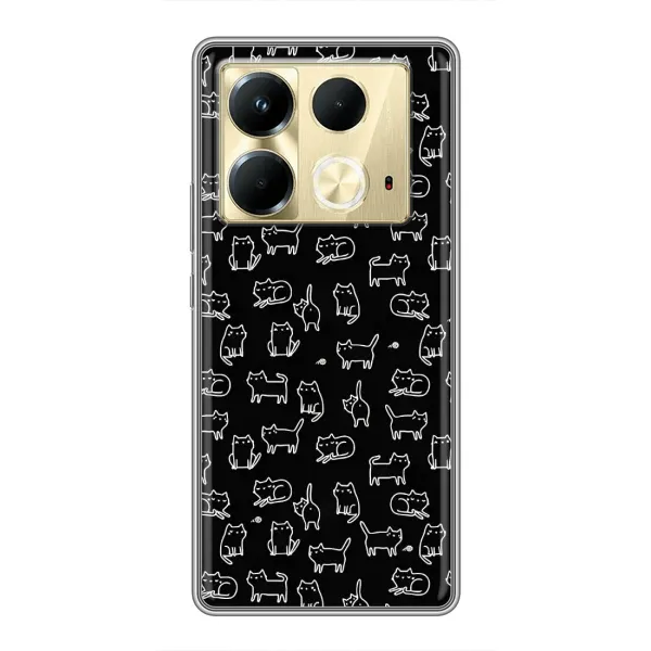 Чехол с рисунком «Котики на черном» для Infinix Note 40 Чехол с рисунком «Котики на черном» для Infinix Note 40