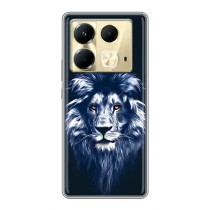 Чехол с картинкой на Infinix Note 40 (Лев - синий)