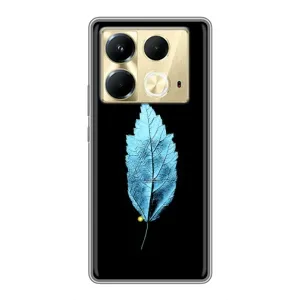 Чехол с картинками на черном фоне для Infinix Note 40 (Листочек)