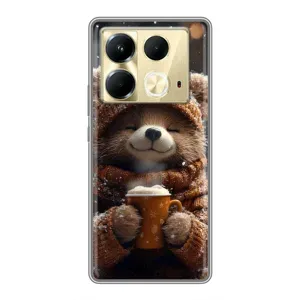 Печатный чехол «Зверята с кофе» для Infinix Note 40 (Медвежонок с кофе)