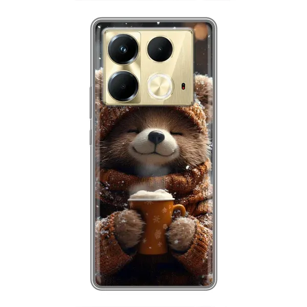 Чехол с рисунком «Медвежонок с кофе» для Infinix Note 40 Чехол с рисунком «Медвежонок с кофе» для Infinix Note 40
