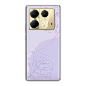 Чохол квітковий дизайн для Infinix Note 40 (Монстера фіолетова)