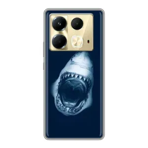Силиконовый бампер с картинкой животных для Infinix Note 40 (Пасть Акулы)