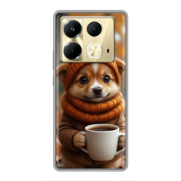 Чехол с рисунком «Собачка с кофе» для Infinix Note 40 Чехол с рисунком «Собачка с кофе» для Infinix Note 40