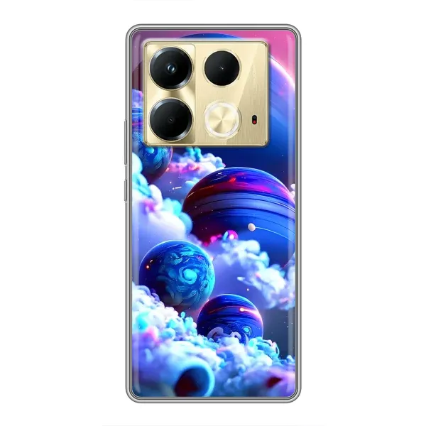 Чехол с рисунком «Синие планеты» для Infinix Note 40 Чехол с рисунком «Синие планеты» для Infinix Note 40