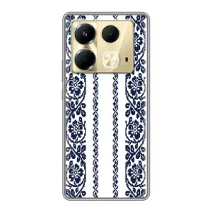 Силиконовый Чехол на Infinix Note 40 с картинкой Вышиванки (Синяя вышиванка)