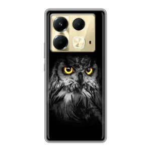 Чехлы с принтом СОВЫ для Infinix Note 40 (Сова на чёрном)