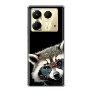 Силиконовый Чехол с Енотами на Infinix Note 40 (Стильный Енот)