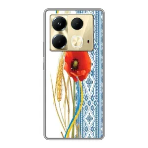 Силиконовый Чехол на Infinix Note 40 с картинкой Вышиванки (Вышиванка с цветком)