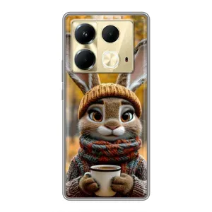 Печатный чехол «Зверята с кофе» для Infinix Note 40 (Зайчик с кофе)