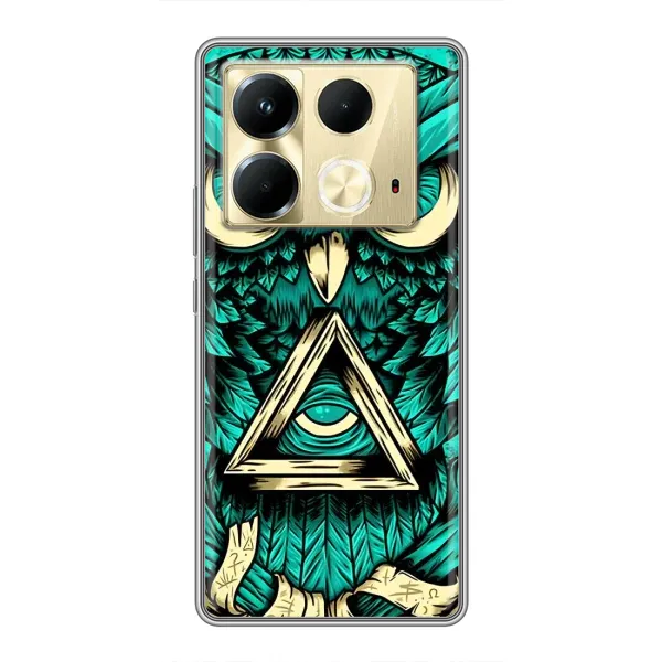 Чехол с рисунком «Зеленая сова» для Infinix Note 40 Чехол с рисунком «Зеленая сова» для Infinix Note 40