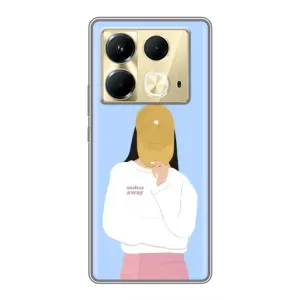 Силиконовый Чехол на Infinix Note 40 с картинкой Стильных Девушек (Желтая кепка)
