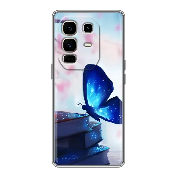 Чехол с рисунком «Бабочка синяя» для Infinix Note 50 Pro Plus Чехол с рисунком «Бабочка синяя» для Infinix Note 50 Pro Plus
