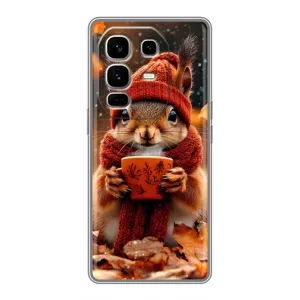 Печатный чехол «Зверята с кофе» для Infinix Note 50 Pro Plus (Белка с кофе)