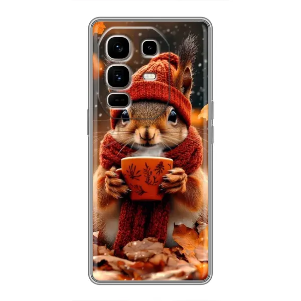 Чехол с рисунком «Белка с кофе» для Infinix Note 50 Pro Plus Чехол с рисунком «Белка с кофе» для Infinix Note 50 Pro Plus