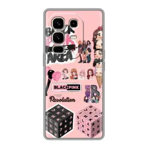 Чехлы с картинкой для Infinix Note 50 Pro Plus (BLACK PINK коллаж)