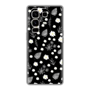 Чехлы с тематикой "ЦВЕТЫ" на Infinix Note 50 Pro Plus (цветение на чорном)
