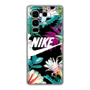 Силіконовый Чохол на Infinix Note 50 Pro Plus з картинкою НАЙК (Квітковий Nike)