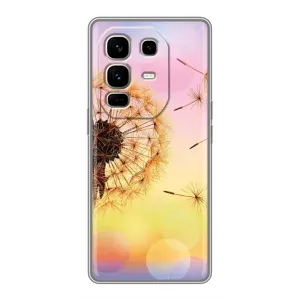 Силиконовый Чехол с одуванчиками на Infinix Note 50 Pro Plus (Цветок-одуванчик)