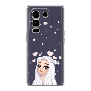 Чехол Стильные девушки на Infinix Note 50 Pro Plus (Девушка и сердечки)
