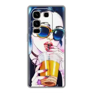 Чехол с картинкой Модные Девчонки Infinix Note 50 Pro Plus (Девушка с коктейлем)