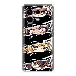 Силиконовые чехлы с глазами Anime для Ноут 50 Про Плюс (Глаза на чорном)