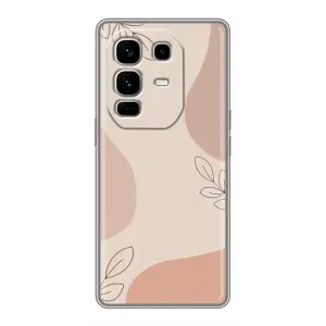 Чехол цветочный дизайн для Infinix Note 50 Pro Plus (Коричневый фон)