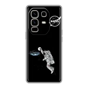 Силиконовый бампер с принтом "Наса" на Infinix Note 50 Pro Plus (Космонавт баскетболист)