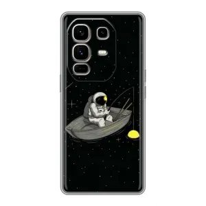 Силиконовый Чехол с принтом "Космонавты" на Infinix Note 50 Pro Plus (Космонавт на рыбалке)