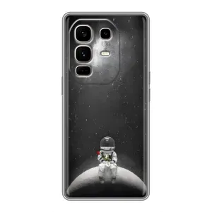 Силиконовый Чехол с принтом "Космонавты" на Infinix Note 50 Pro Plus (Космонавт романтик)