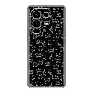 Чехол на тематику: Коты для Infinix Note 50 Pro Plus (Котики на черном)