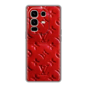 Текстурний Чохол Louis Vuitton для Ноут 50 Про Плюс (Червоний ЛВ)