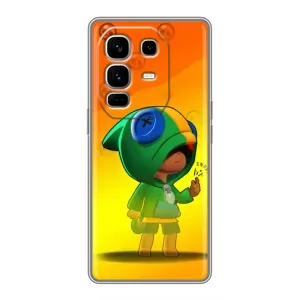 Чохол Бравл Старс для Infinix Note 50 Pro Plus (LEON в кофті)