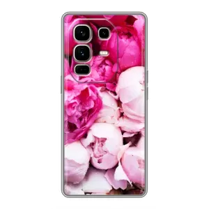 Силиконовый бампер с принтом (цветочки) на Ноут 50 Про Плюс (Пионы)