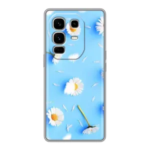 Чехол с Цветами для Infinix Note 50 Pro Plus (ромашки на голубом)