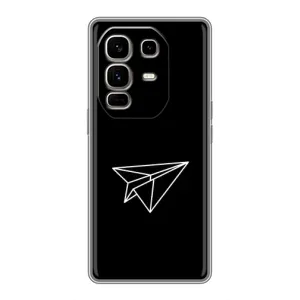 Чехол с картинками на черном фоне для Infinix Note 50 Pro Plus (Самолетик)