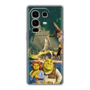 Друкований чохол з принтом Шрек для Infinix Note 50 Pro Plus (Шрек і Фіона)