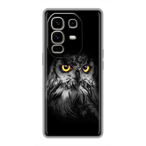 Чехол с рисунком «Сова на чёрном» для Infinix Note 50 Pro Plus