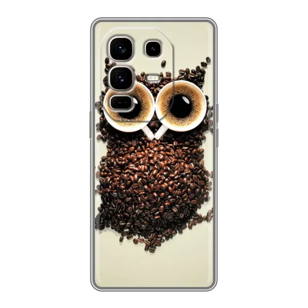 Чехол с рисунком «Сова с зерен кофе» для Infinix Note 50 Pro Plus