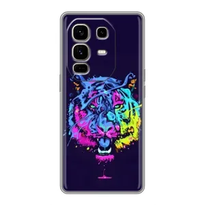 Силиконовый бампер с картинкой животных для Infinix Note 50 Pro Plus (Тигр-Арт)